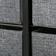 Grey 7 Drawer Fabric Chest of Drawers with Metal Frame for Bedroom and Living Room