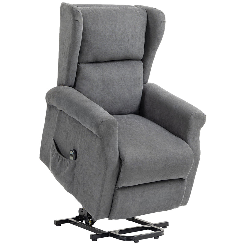 Electric Power Lift Recliner Chair for Elderly with Remote and Footrest for Living Room Charcoal Grey