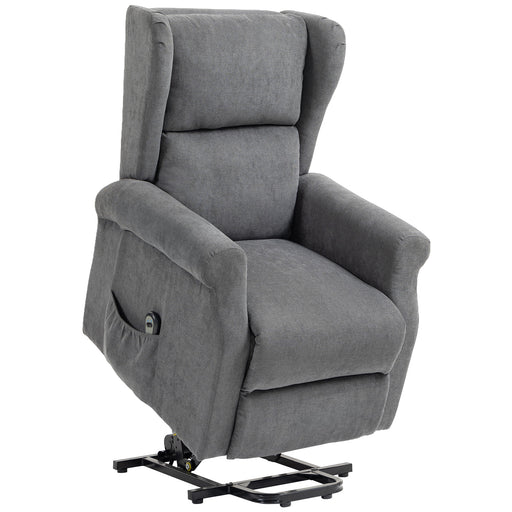 Electric Power Lift Recliner Chair for Elderly with Remote and Footrest for Living Room Charcoal Grey