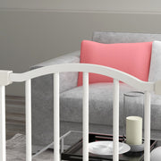 Adjustable Dog Safety Gate with Foldable Metal Frame for Doorways and Stairs White