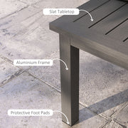 Brown Aluminium Rectangular Outdoor Coffee Table 100cm x 60cm Weather Resistant For Garden Use