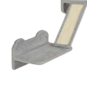 3 Piece Cat Wall Furniture Set with Scratch Posts Perches and Toys in Light Grey by PawHut