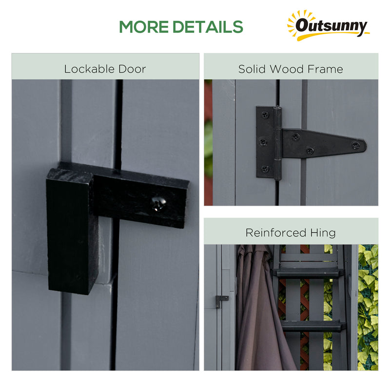 Grey Garden Storage Shed with Shelves and Tilt Roof Ideal for Tools and Outdoor Gear