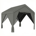 3x3m Garden Gazebo with Double-Layer Walls for Privacy and All-Weather Shelter, Dark Grey Outsunny
