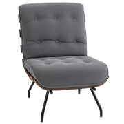 Modern Accent Chair with Thick Cushions for Comfortable Living Room or Bedroom Seating Dark Grey Homcom