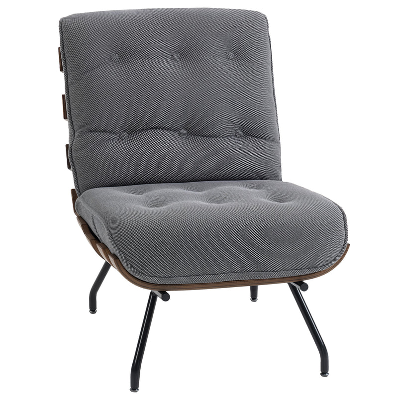 Modern Accent Chair with Thick Cushions for Comfortable Living Room or Bedroom Seating Dark Grey Homcom