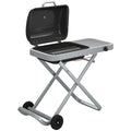Portable Folding Gas BBQ Grill with Wheels, 1800cm² Cooking Area and Side Shelf, Black Outsunny