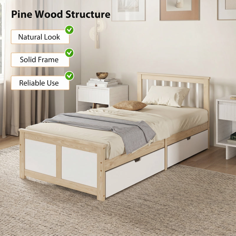 Single Bed Frame with Storage Drawers for Organised Small Bedrooms