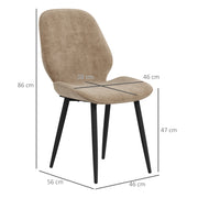Set of 2 Velvet Dining Chairs with Sturdy Metal Legs Ideal for Dining Room Use Light Brown
