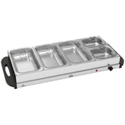 Electric Buffet Warmer with 5 Trays and Adjustable Heat Ideal for Parties and Events