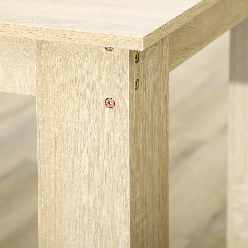 Dining Table for Small Spaces Seats 6 Easy Clean Wood Effect Oak AOSOM