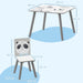 Grey Kids Table and Chair Set with 2 Chairs for Ages 3-8 Years by ZONEKIZ