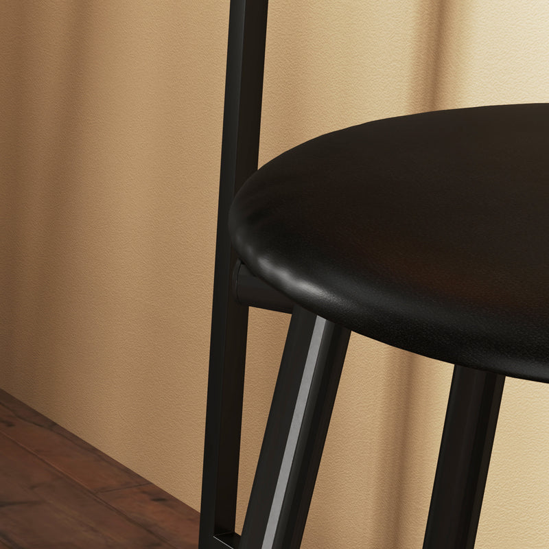 Three Piece Kitchen Dining Set with Shelves Grey and Black by HOMCOM