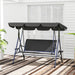 Grey 3 Seater Garden Swing Chair with Adjustable Canopy and Rattan Seat by Outsunny