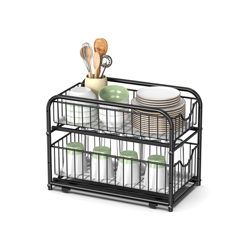 2 Tier Under Sink Storage Organiser with Sliding Drawers for Kitchen or Bathroom by Songmics