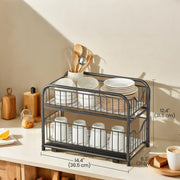 2 Tier Under Sink Organiser with Sliding Baskets for Kitchen or Bathroom Storage by Songmics