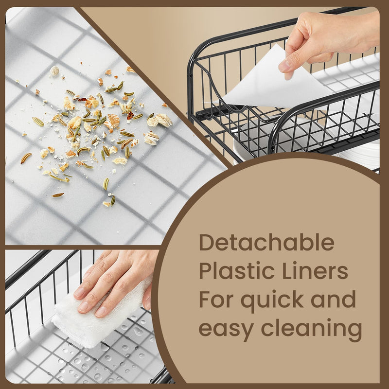 2 Tier Under Sink Organiser with Sliding Baskets for Kitchen or Bathroom Storage by Songmics