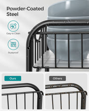 Set of 2 Black Sliding Basket Organisers 2 Tier Stackable Under Sink Storage by Songmics