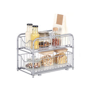2 Tier Under Sink Storage Organiser with Sliding Drawers for Kitchen or Bathroom by Songmics