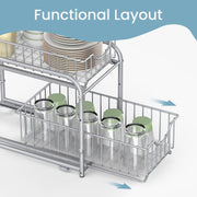 2 Tier Under Sink Organiser with Sliding Baskets for Bathroom or Kitchen Storage by Songmics