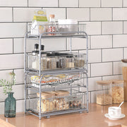 2 Tier Under Sink Storage Organiser with Sliding Drawers for Kitchen or Bathroom by Songmics