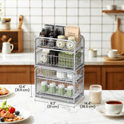 Set of 2 Two Tier Under Sink Storage Organisers for Bathroom and Kitchen by Songmics