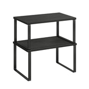 Set of 2 Black Cupboard Shelf Organisers for Kitchen or Pantry Storage by Songmics