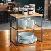 Set of 2 Kitchen Cabinet Organiser Shelves 29.7 cm for Worktops and Storage by Songmics
