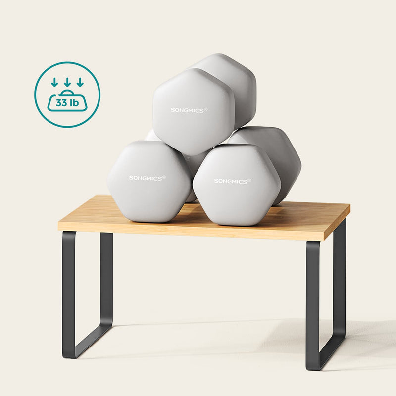 Set of 2 Kitchen Cabinet Organiser Shelves 29.7 cm for Worktops and Storage by Songmics