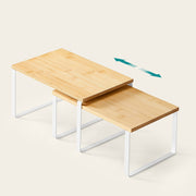 Set of 2 Kitchen Cabinet Organiser Shelves 29.7 cm for Worktops and Storage by Songmics