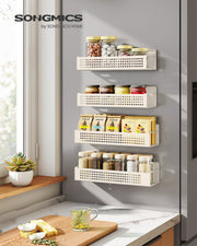 Magnetic Spice Rack Set for Fridge or Oven No Drilling Easy Installation by Songmics