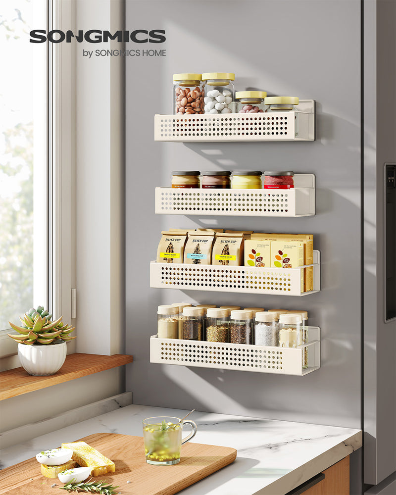 Magnetic Spice Rack Set for Fridge or Oven No Drilling Easy Installation by Songmics