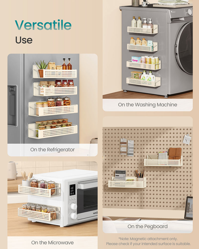 Magnetic Spice Rack Set for Fridge or Oven No Drilling Easy Installation by Songmics