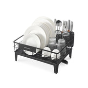 Ink Black Dish Drying Rack with 360 Degree Rotating Extendable Spout by Songmics