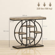Industrial Console Table with Open Storage Shelves for Hallway or Living Room Rustic Brown AOSOM