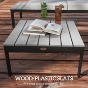 Grey Four Piece Garden Corner Sofa Set with Loveseats and Coffee Tables by Outsunny