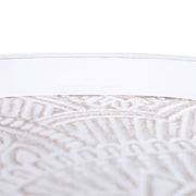 Round Wooden Coffee Tables With Carved Floral Tops Set of 2 Ideal for Living Rooms White