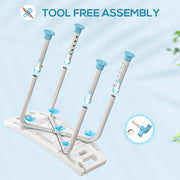 Height Adjustable Aluminium Shower Stool With Padded Seat and Drainage Holes, Turquoise