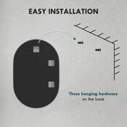 Round Tempered Glass Bathroom Wall Mirror 60cm Ideal for Small Spaces, Silver Tone