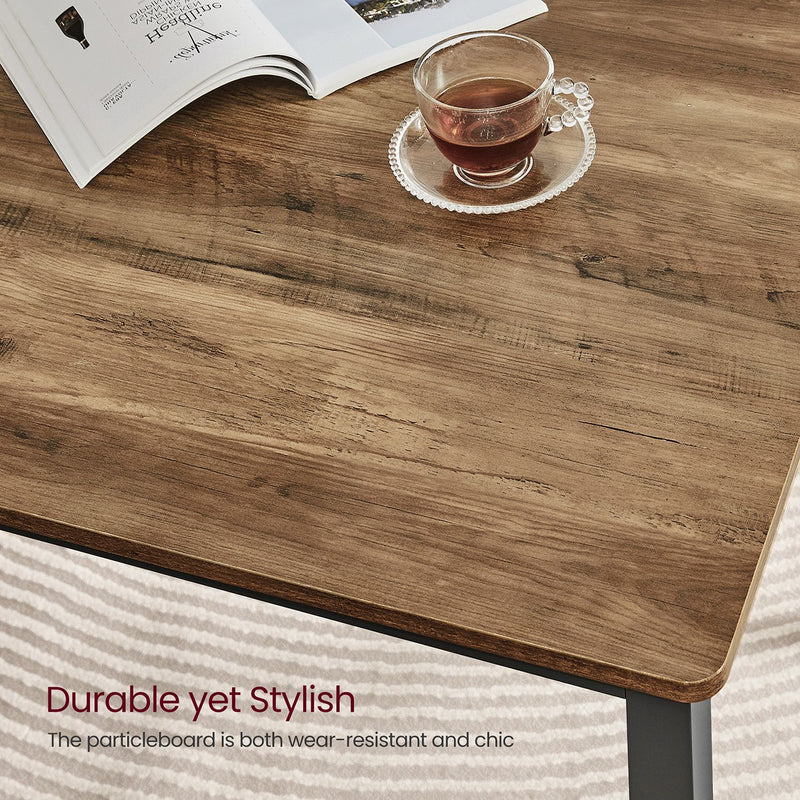 Dining Table Set with 2 Wooden Benches for Kitchen or Dining Room, Industrial Style