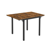 Extendable Rustic Brown and Black Dining Table for Kitchen or Dining Room by Vasagle