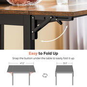 Extendable Rustic Brown and Black Dining Table for Kitchen or Dining Room by Vasagle