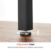 Extendable Rustic Brown and Black Dining Table for Kitchen or Dining Room by Vasagle