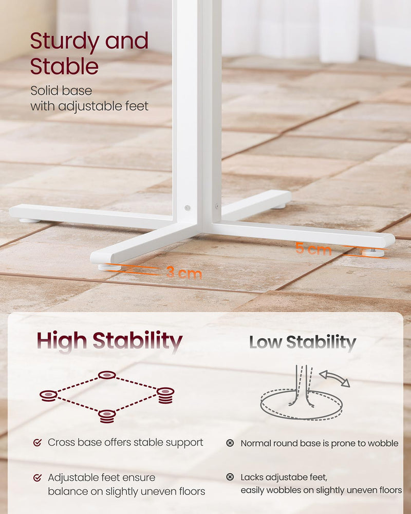 White Round Dining Table for 4 People Farmhouse Style Wood Finish by Vasagle