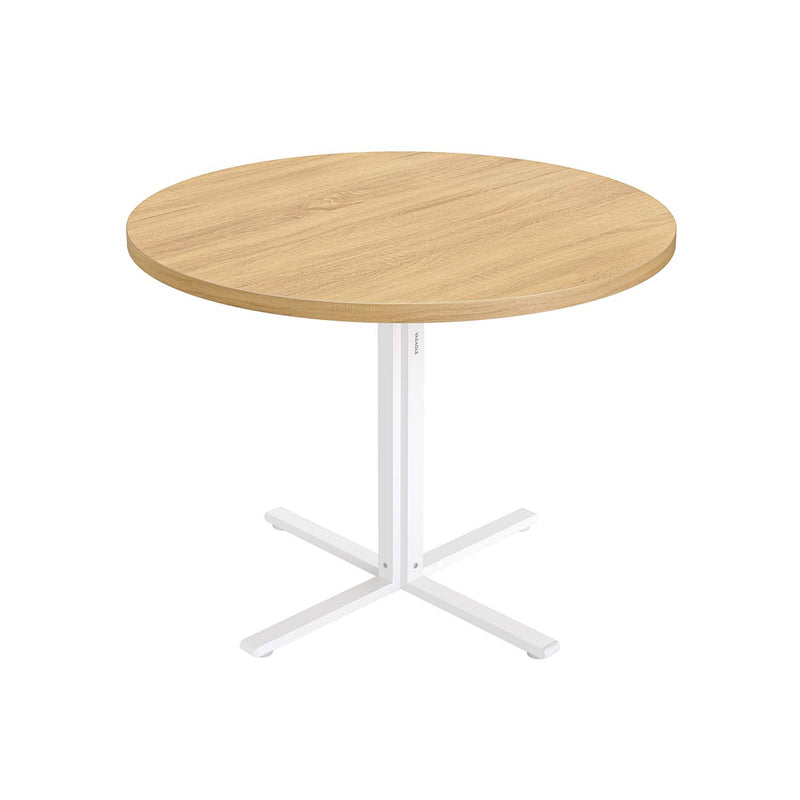 Round Farmhouse Dining Table for 4 in Golden Oak Wood Finish by Vasagle