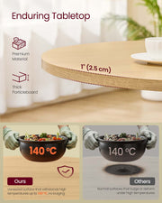 Round Farmhouse Dining Table for 4 in Golden Oak Wood Finish by Vasagle