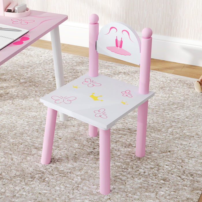 Princess Kids Table and Chairs Set for Drawing Art and Playroom Activities by AIYAPLAY