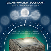Grey Rattan Solar Garden Lantern with Auto On Off LED Light for Patio or Lawn Use
