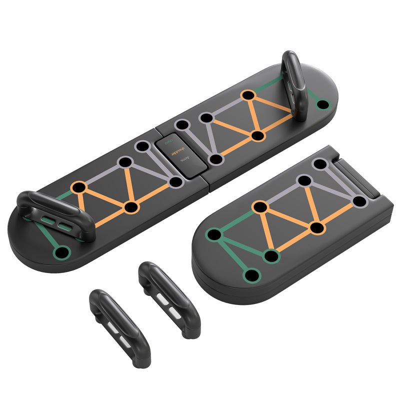 SPORTNOW Foldable Push Push Up Board with Non-Slip Pads, for Chest, Arms, Shoulders, Black AOSOM