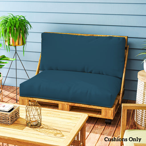Navy Blue 2 Seater Pallet Furniture Cushions 20 cm Thick UPF20+ Fabric Outdoor Seat Pads by Outsunny